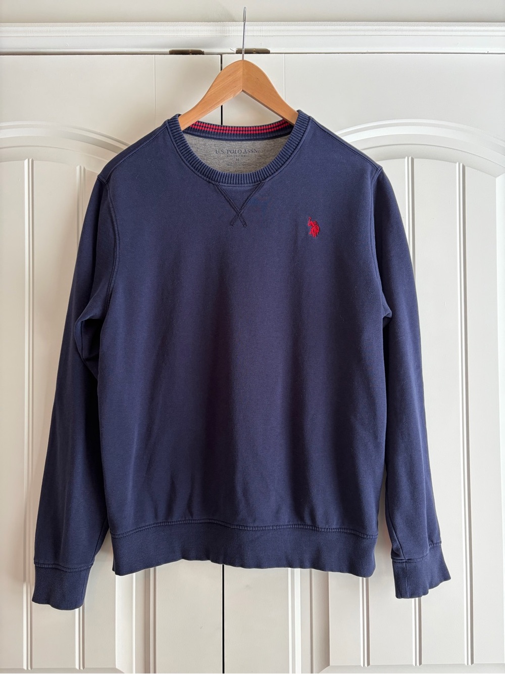 US Polo Assn Men's Sz Medium Navy Blue Crewneck Sweatshirt Luxury Feel Pullover